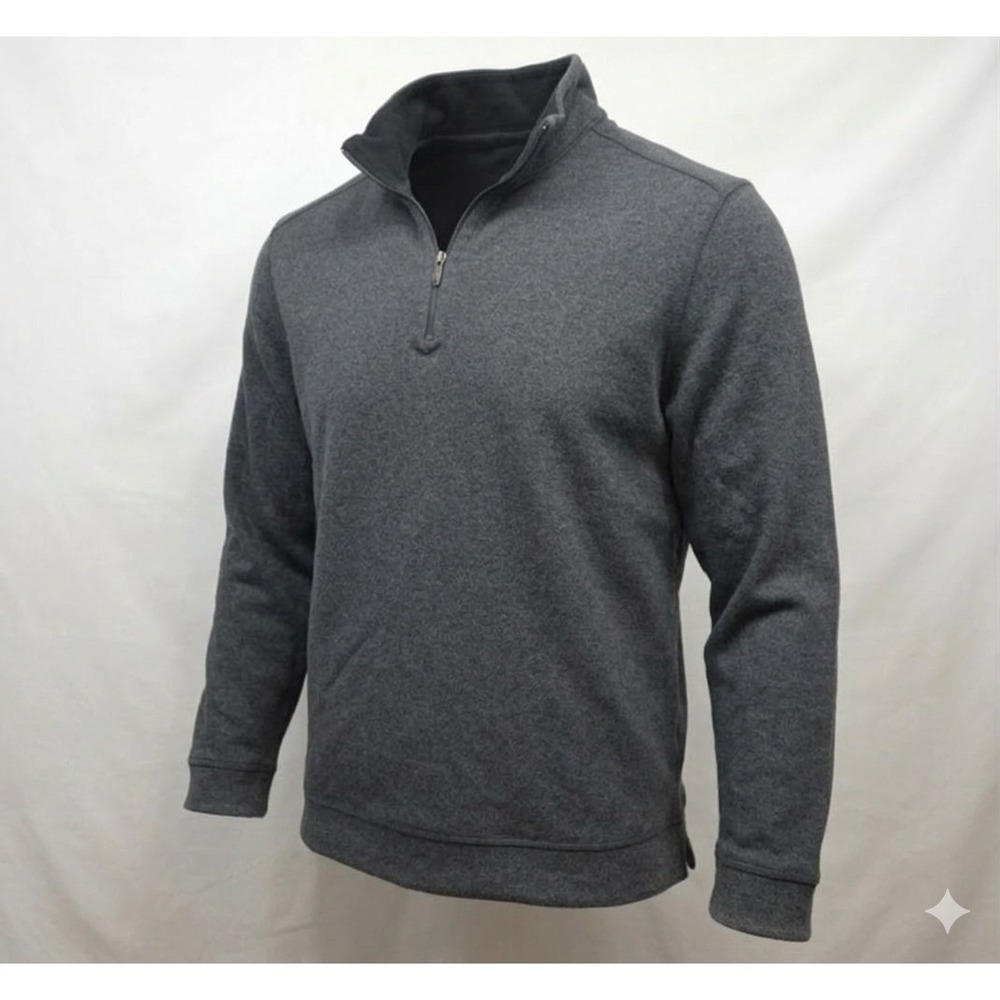 Tommy Bahama Men's Black & Gray Reversible 1/4 Zip Long Sleeve Pullover. Size XL